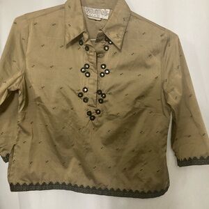 Women's SPEED LIMIT Metallic Olive Top Size M EUC